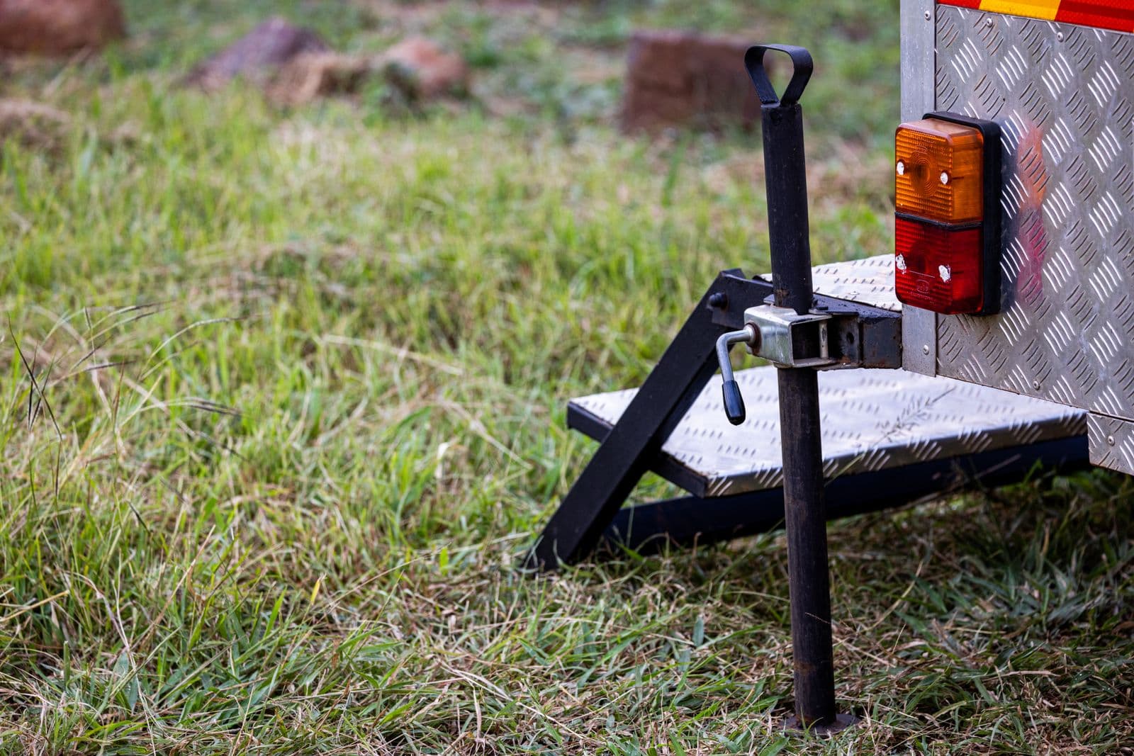 Trailer tow hitch and diamond-plate tool box mounting — trailer body hardware